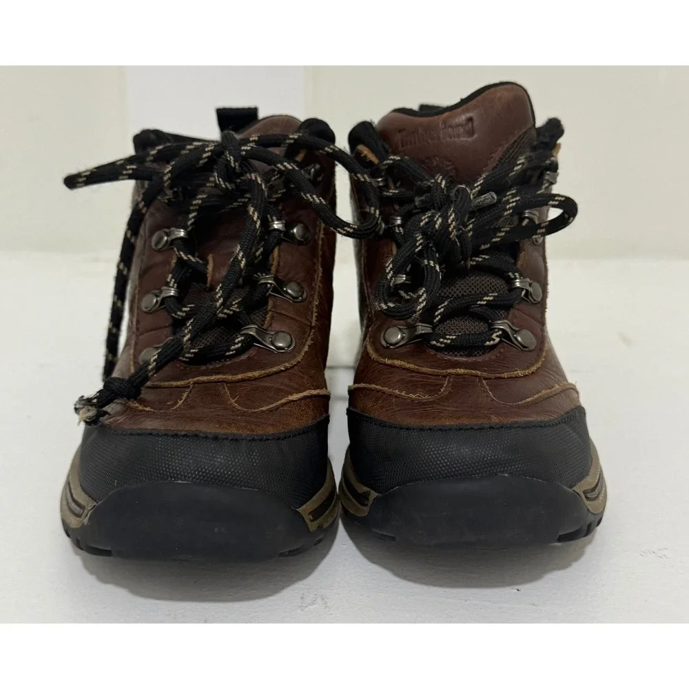 Timberland Toddler Kids Mt Maddsen Brown Leather Hiking Boots A1649 Size 10
